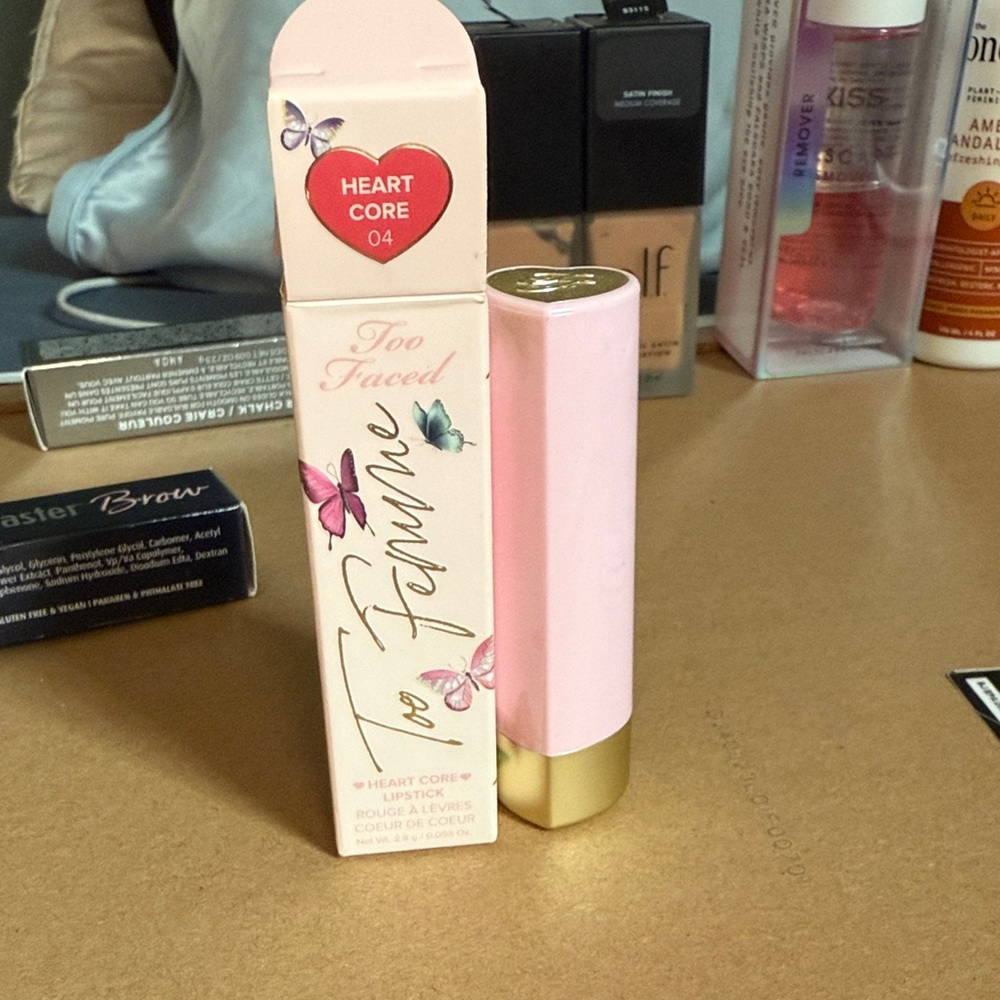 Too Faced Heart Core Pink and Gold Lip Balm